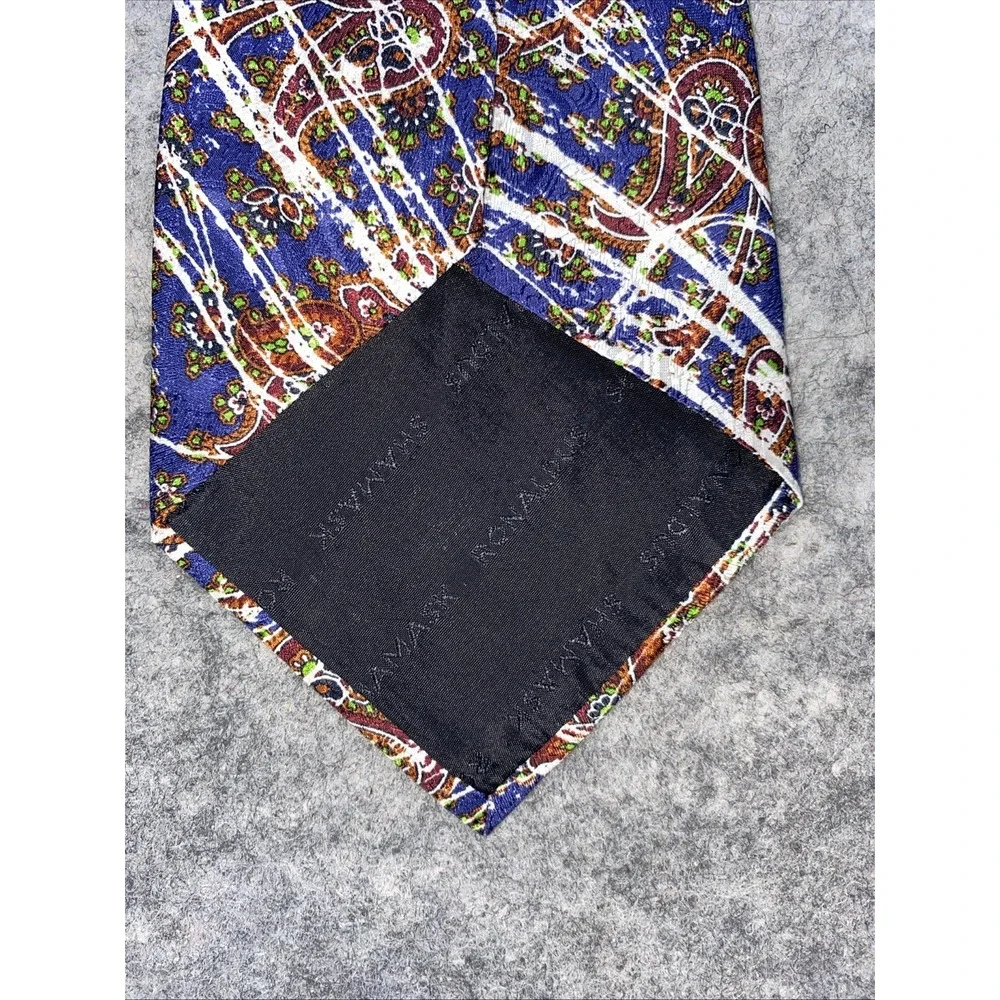 Ronaldus Shamask Navy & Brown‎ Paisley Silk Tie Made in Italy